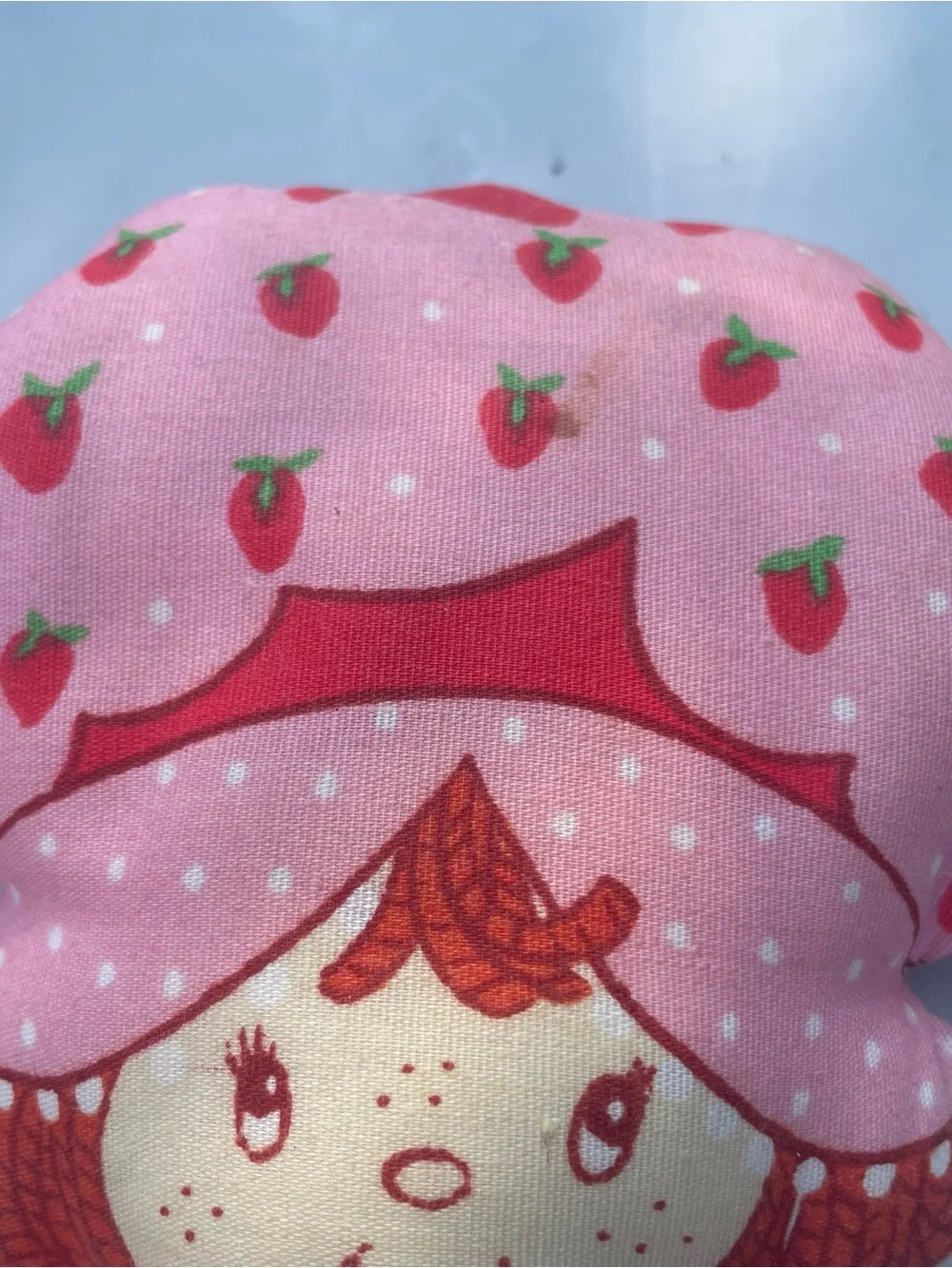 Vintage Pink Strawberry Doll Plush Toy - Kids Cozy Play Doll